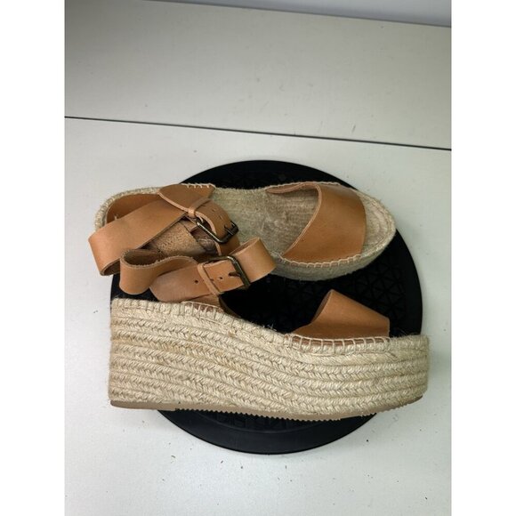 Soludos Shoes - Soludos Women's Minorca Wedge Sandal Platform Leather Espadrille Brown Sz 8